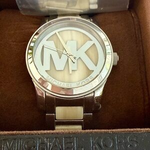 Michael Kors Silver & Horn Watch